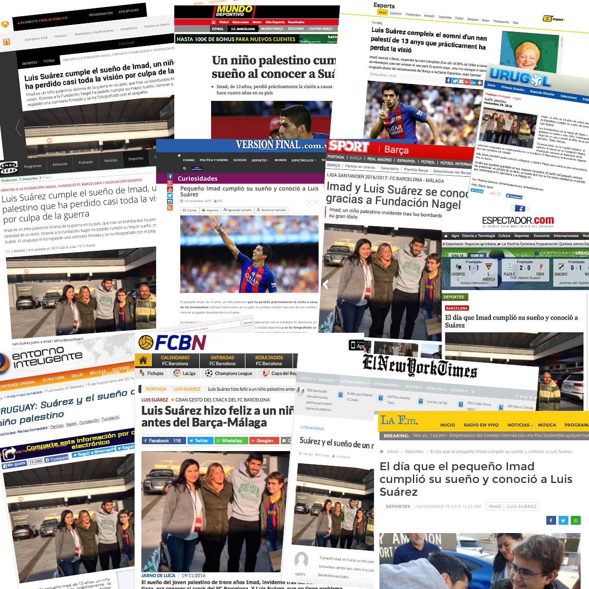 El NY Times, ABC, Mundo Deportivo… se hacen eco de la acción de Fundación Nagel con Imad y Luis Suárez